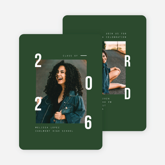 For the Future Graduation Announcements & Graduation Invitations - Green