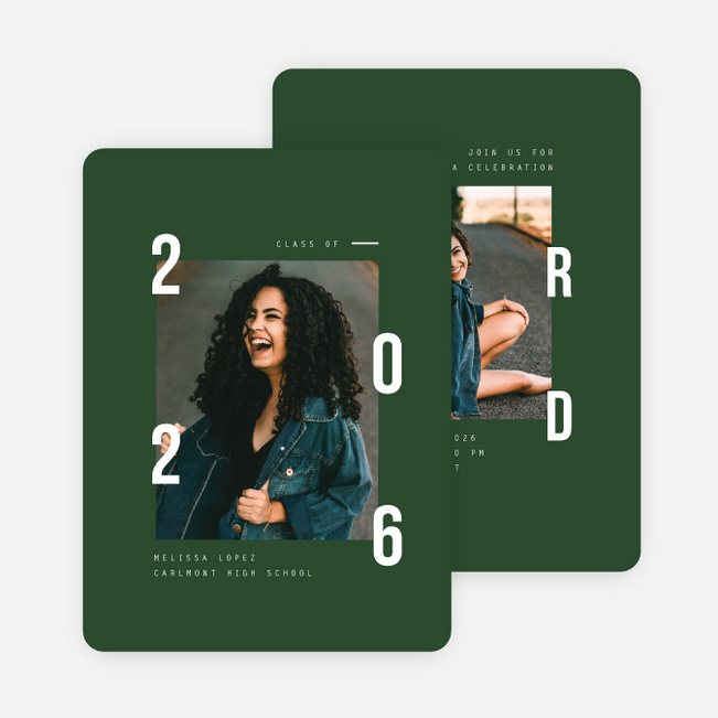 For the Future Graduation Announcements & Graduation Invitations - Green