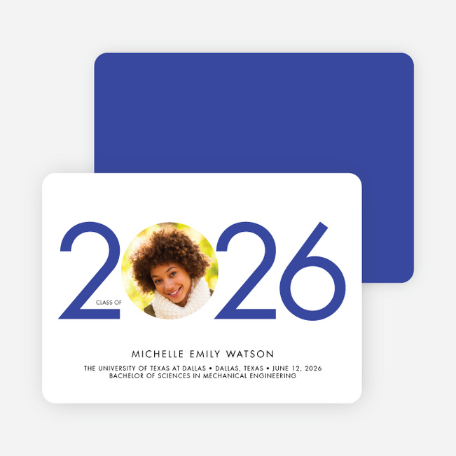 Graduation Cutout Invitations - Collegiate Blue