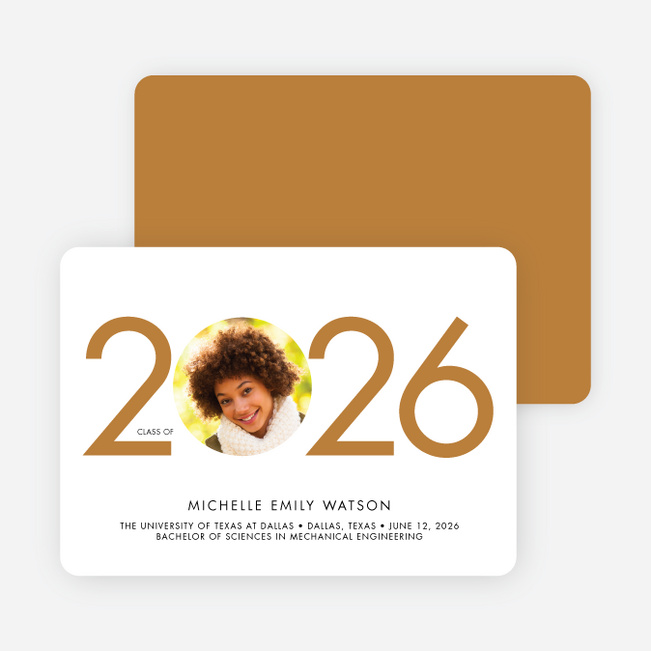 Graduation Cutout Invitations - Coffee Bean