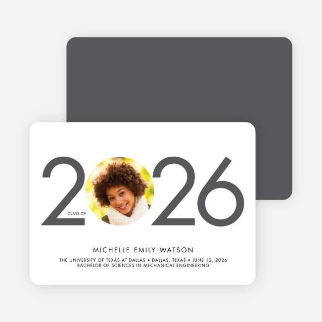 Graduation Cutout Invitations - Gun Metal