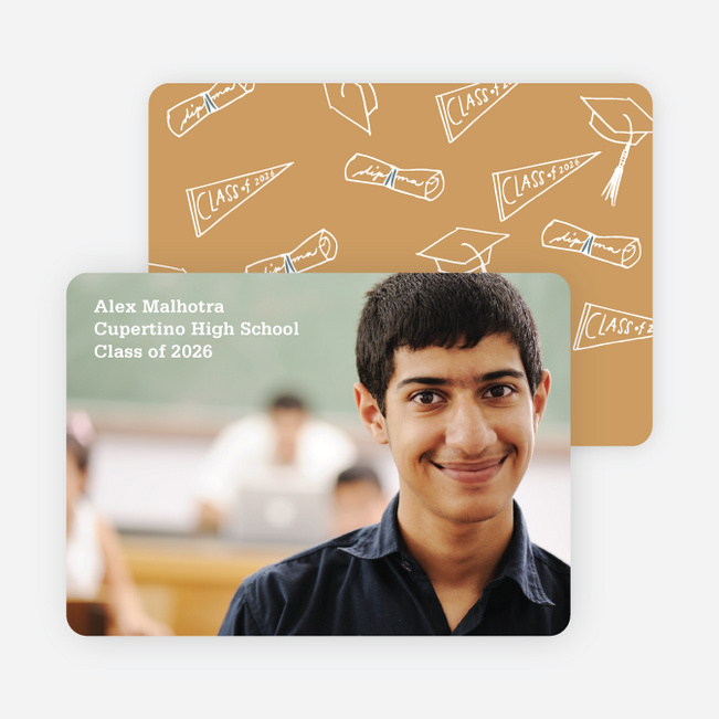 Graduation Icons Invitations - Carrot Juice