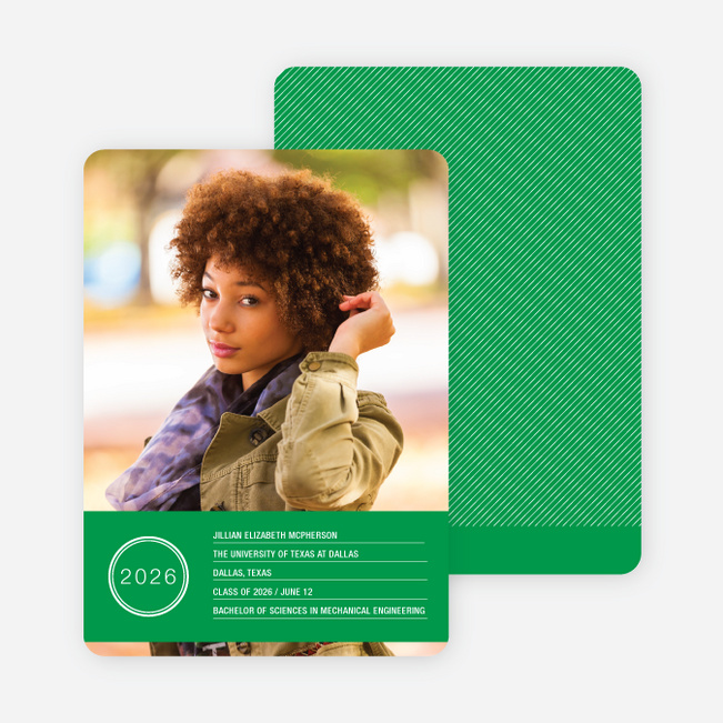 Graduation Sketch Invitations - Green Grad