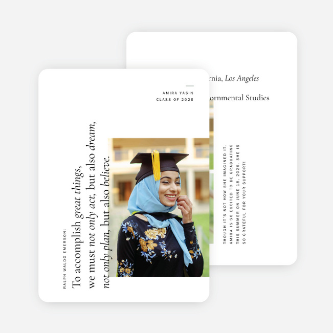 Guiding Words Graduation Announcements & Graduation Invitations - White