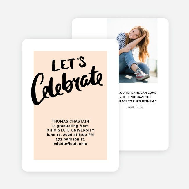 Let’s Celebrate Graduation Invitations - Beige
