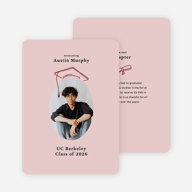 Personal Achievements Graduation Announcements & Invitations - Red