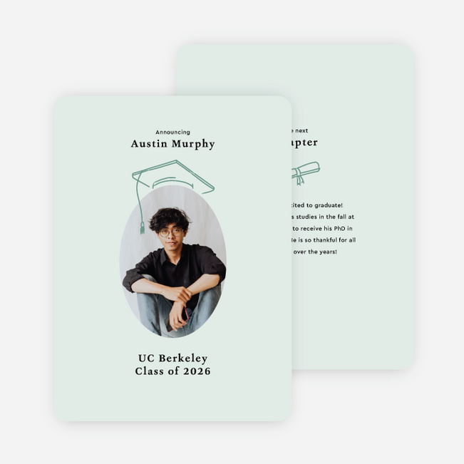 Personal Achievements Graduation Announcements & Invitations - Green