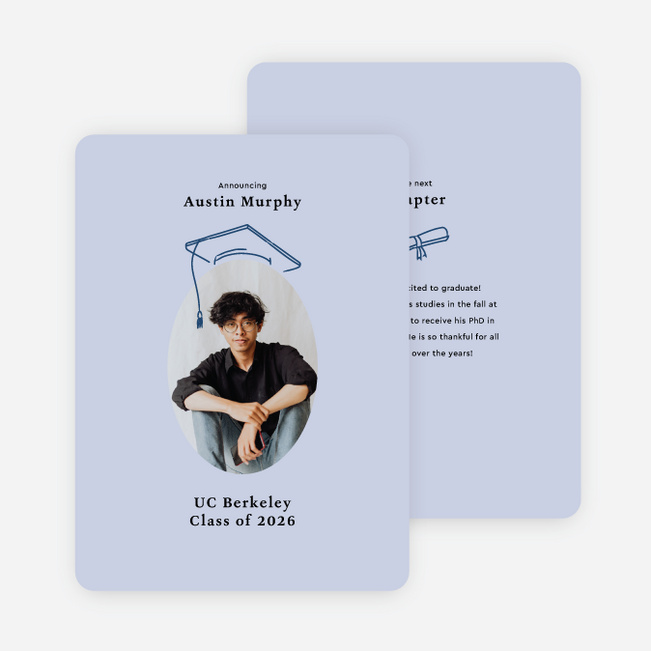 Personal Achievements Graduation Announcements & Invitations - Blue