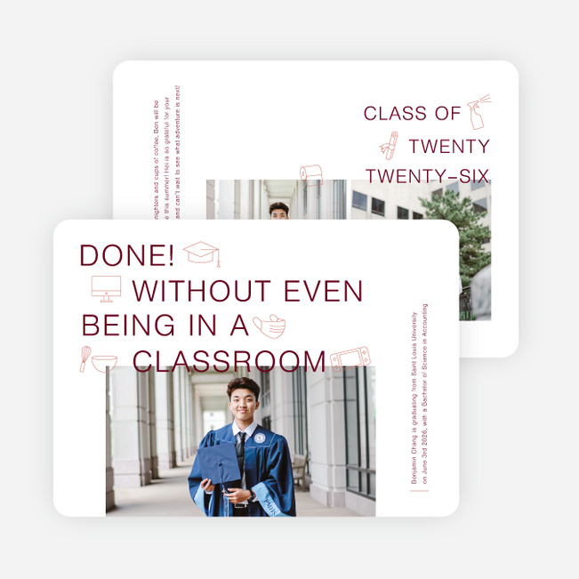 Quarantine Necessities Graduation Announcements & Graduation Invitations - Red