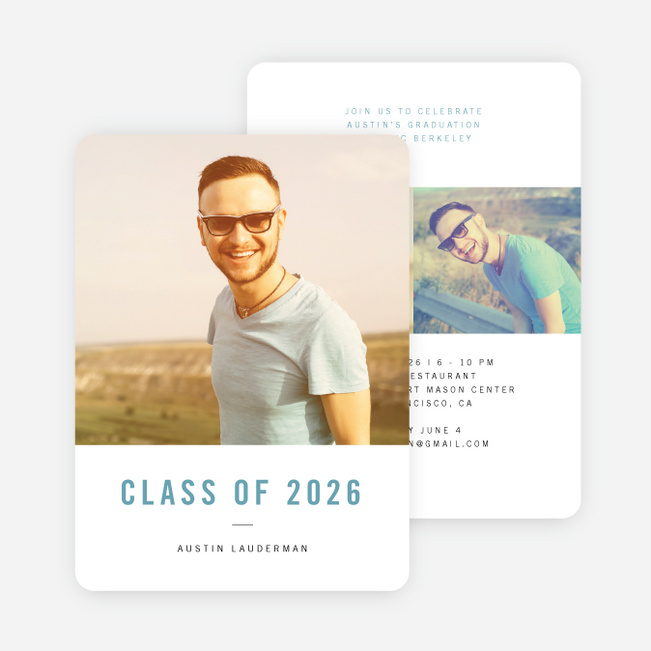 Simple and Classic Graduation Cards - Blue