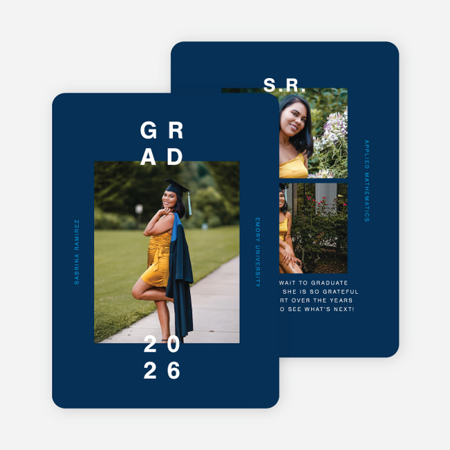 Simply Bold Graduation Announcements & Graduation Invitations - Blue