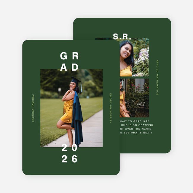 Simply Bold Graduation Announcements & Graduation Invitations - Green