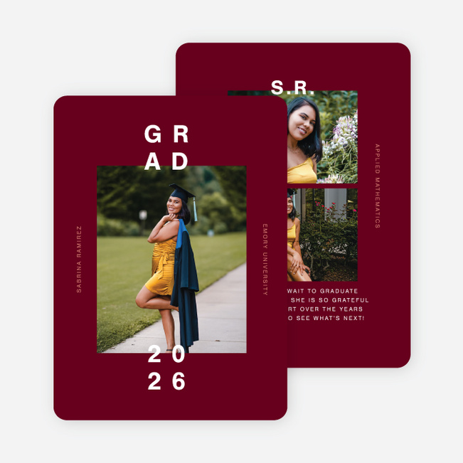 Simply Bold Graduation Announcements & Graduation Invitations - Red