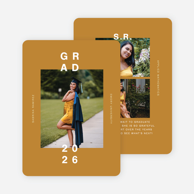 Simply Bold Graduation Announcements & Graduation Invitations - Yellow