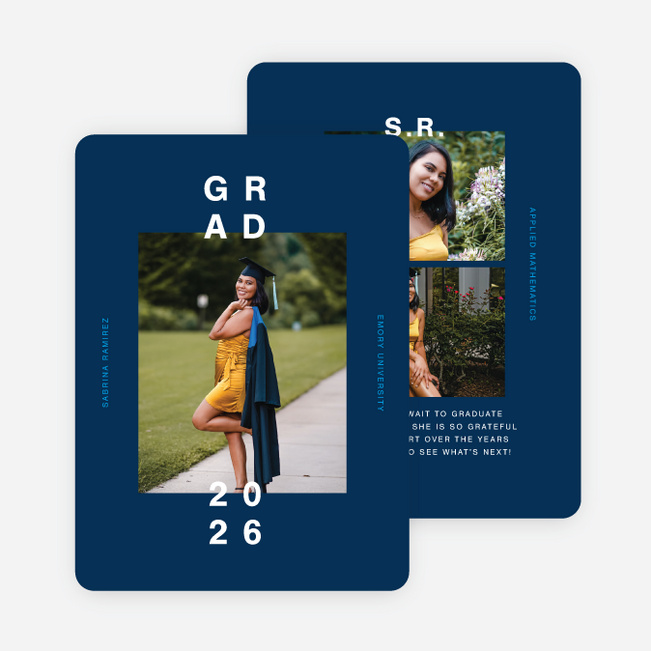Simply Bold Graduation Announcements & Graduation Invitations - Blue