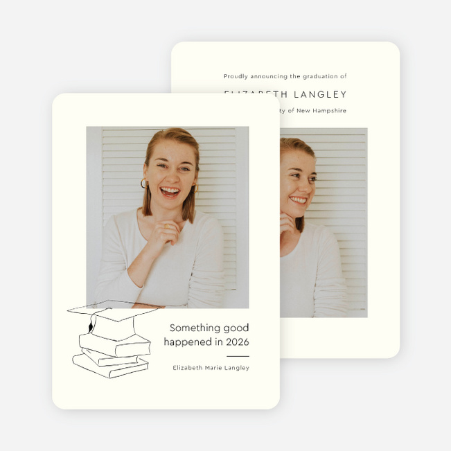 Studious One Graduation Announcements & Graduation Invitations - Beige