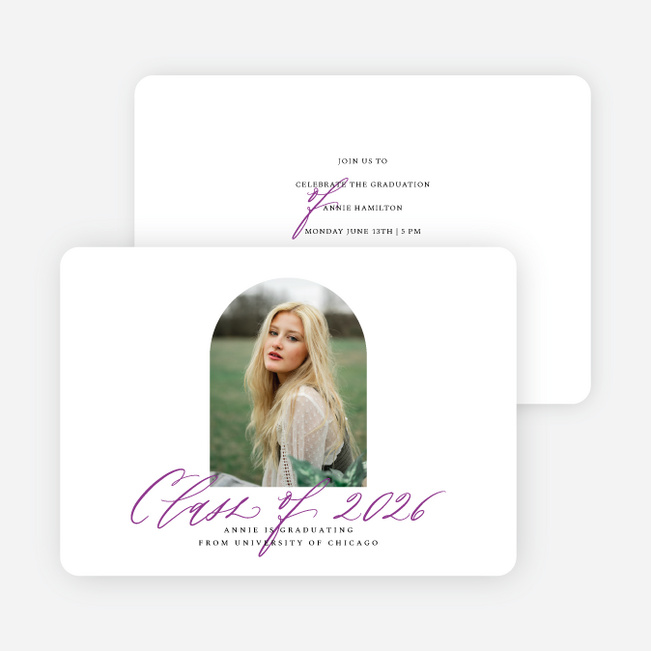 Archway to Success Graduation Announcements & Invitations - Purple