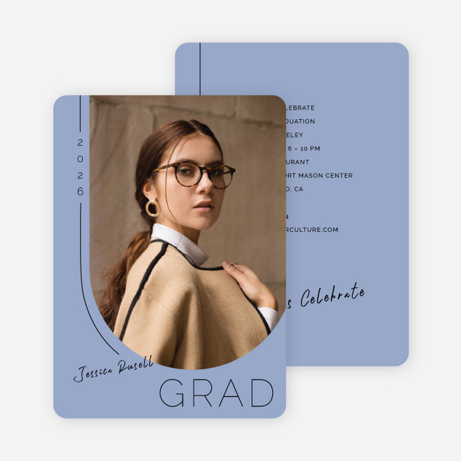 Beyond the Lines Graduation Announcements & Invitations - Blue
