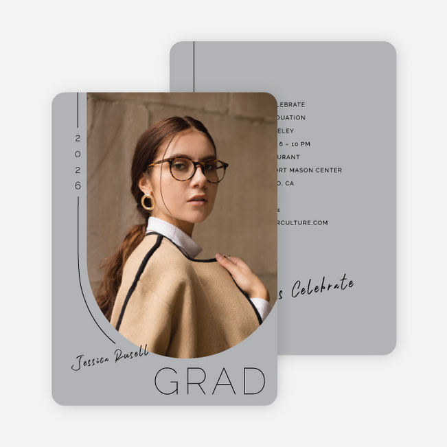 Beyond the Lines Graduation Announcements & Invitations - Gray