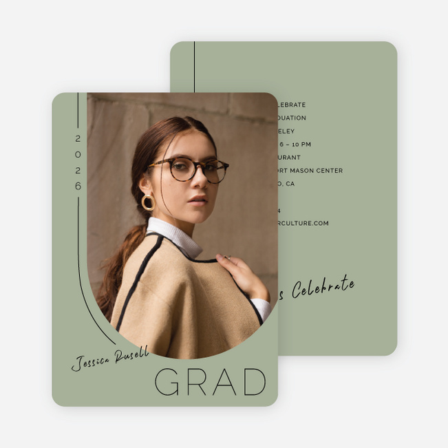 Beyond the Lines Graduation Announcements & Invitations - Green