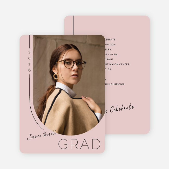 Beyond the Lines Graduation Announcements & Invitations - Pink