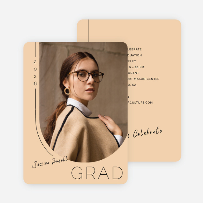 Beyond the Lines Graduation Announcements & Invitations - Beige