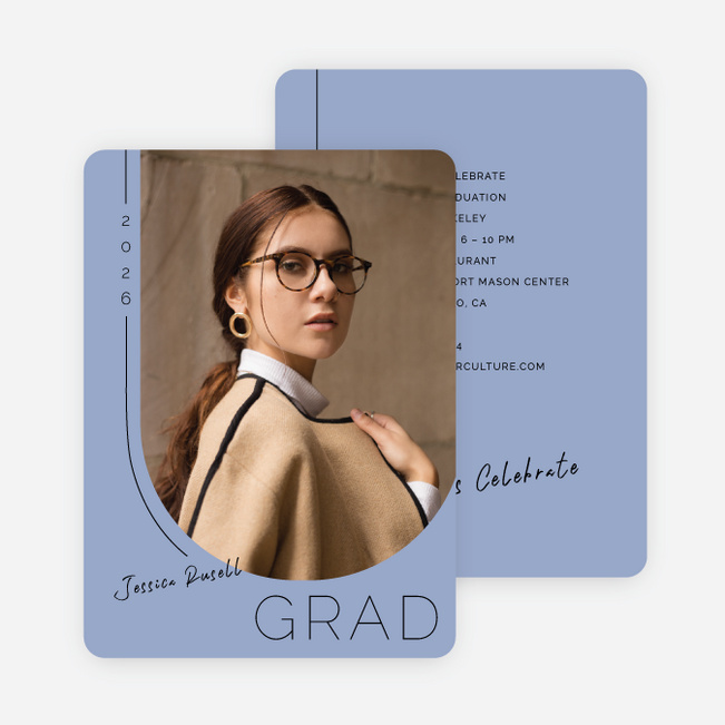 Beyond the Lines Graduation Announcements & Invitations - Blue