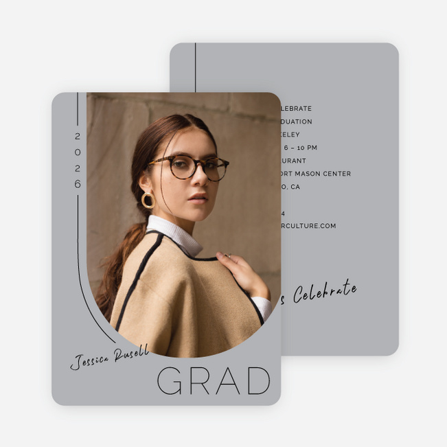 Beyond the Lines Graduation Announcements & Invitations - Gray