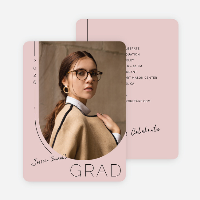 Beyond the Lines Graduation Announcements & Invitations - Pink