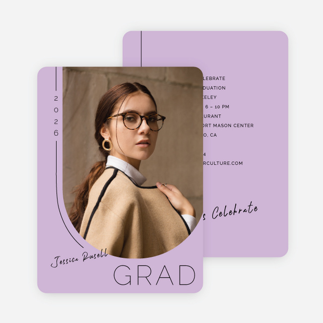 Beyond the Lines Graduation Announcements & Invitations - Purple
