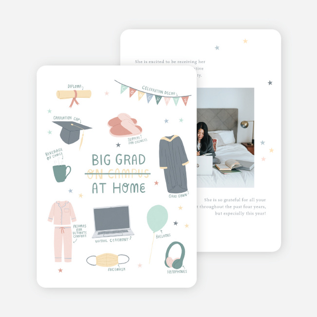 Big Grad At Home Graduation Announcements & Graduation Invitations - Multi