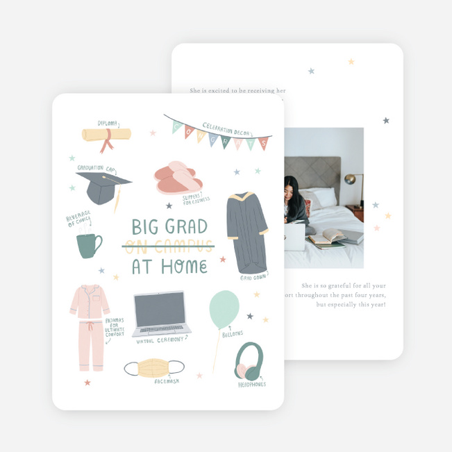 Big Grad At Home Graduation Announcements & Graduation Invitations - Multi