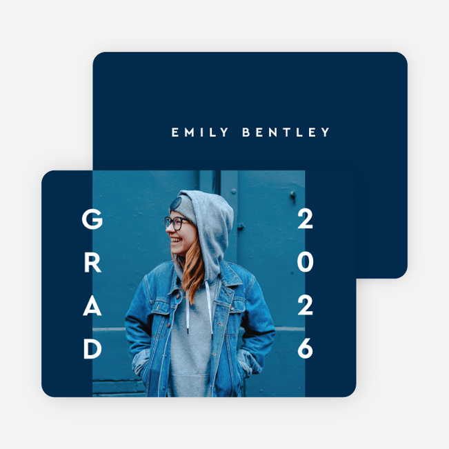 Bold Future Graduation Announcements & Graduation Invitations - Blue
