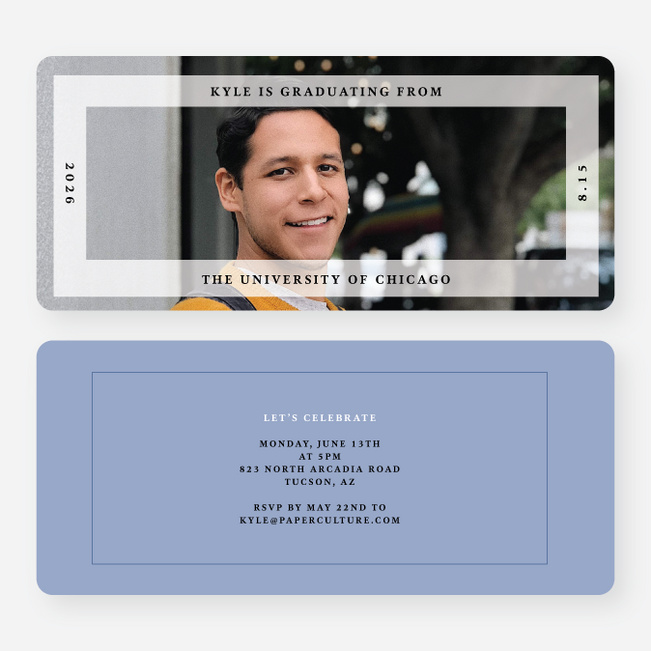 Framing the Future Graduation Announcements & Invitations - Blue