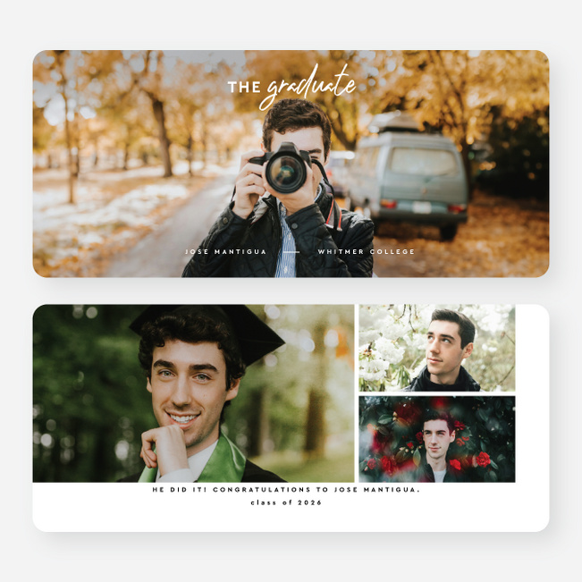 Full Frame Success Graduation Announcements & Invitations - White