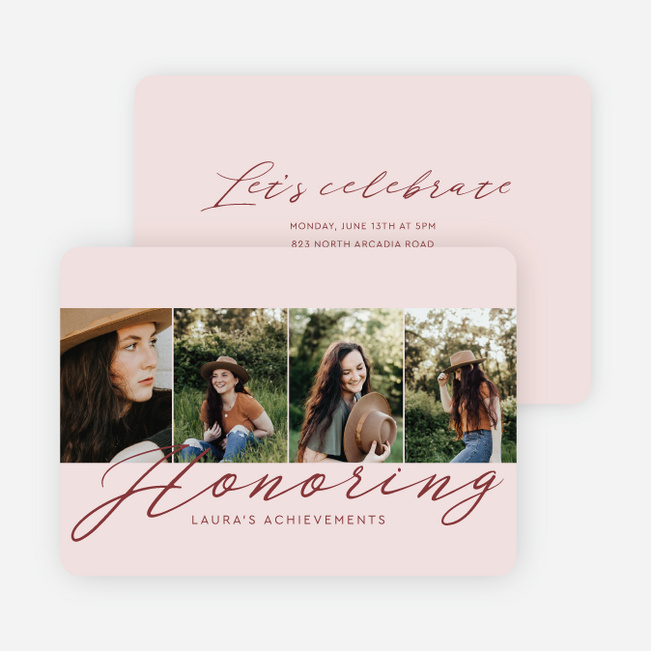 Heartfelt Honors Graduation Announcements & Invitations - Red