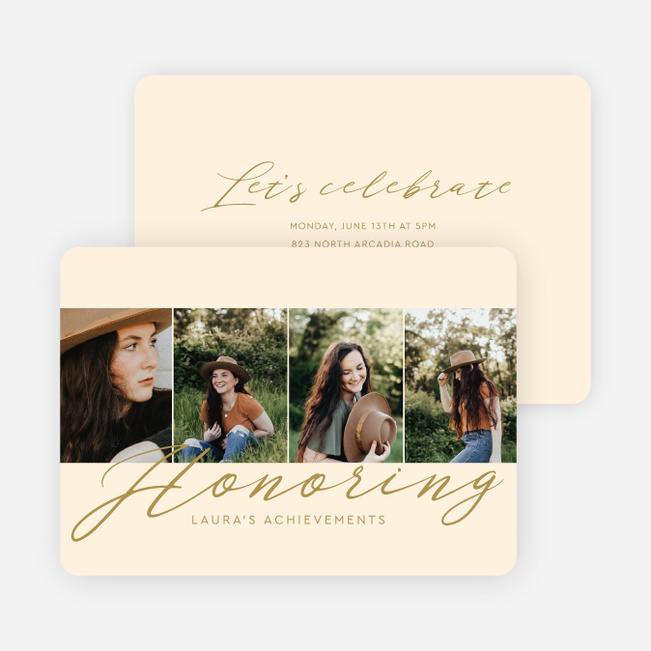Heartfelt Honors Graduation Announcements & Invitations - Yellow