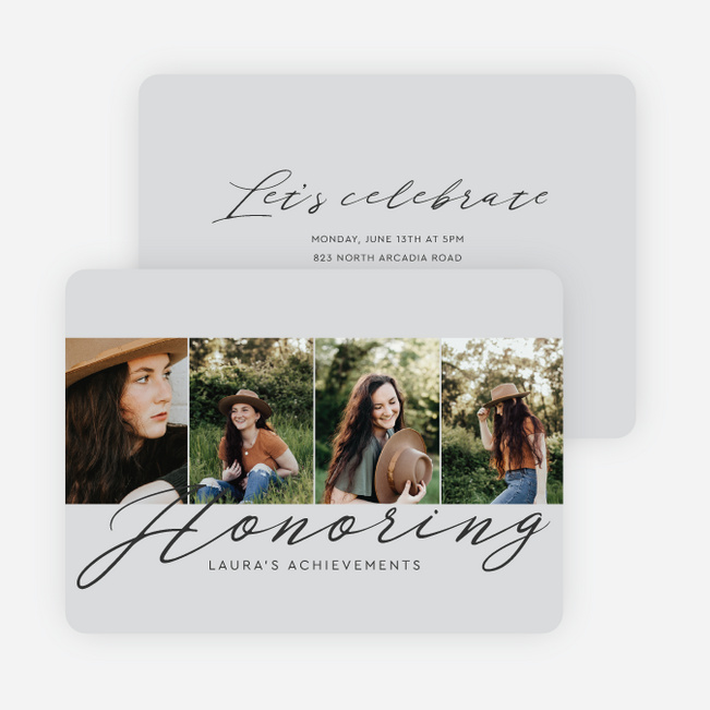 Heartfelt Honors Graduation Announcements & Invitations - Gray