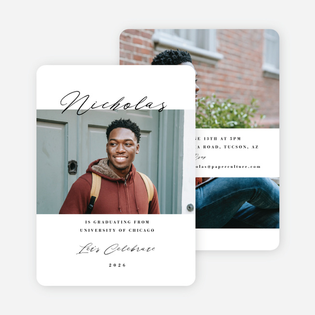Milestone Mastery Graduation Announcements & Invitations - White