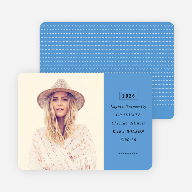 Modern Type Graduation Announcements - Blue