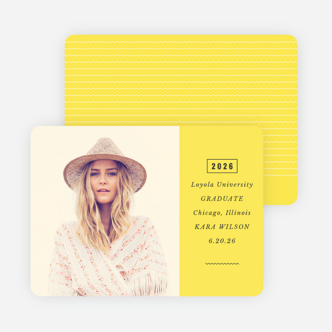 Modern Type Graduation Announcements - Yellow
