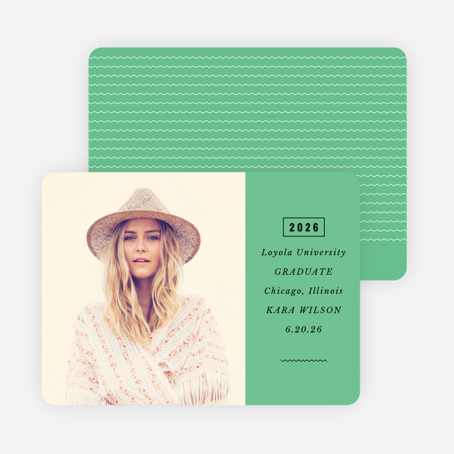 Modern Type Graduation Announcements - Green