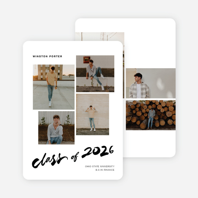 Pieced Together Graduation Announcements & Invitations - Black