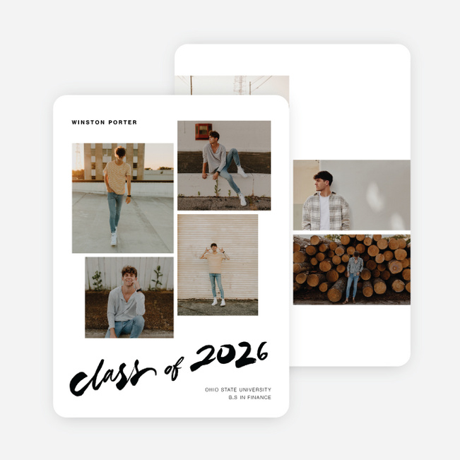 Pieced Together Graduation Announcements & Invitations - Black