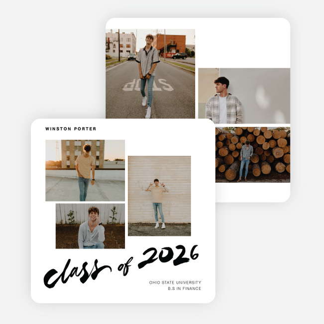 Pieced Together Graduation Announcements & Invitations - Black