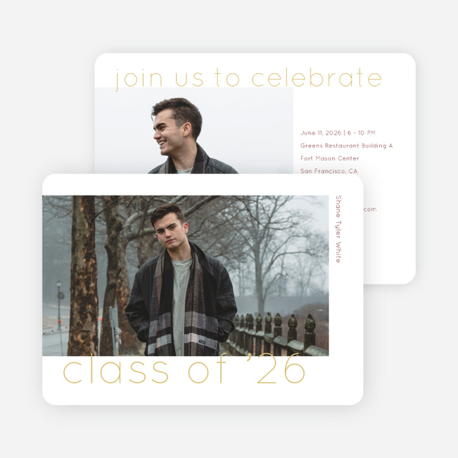 Subtle Triumphs Graduation Announcements & Invitations - Yellow