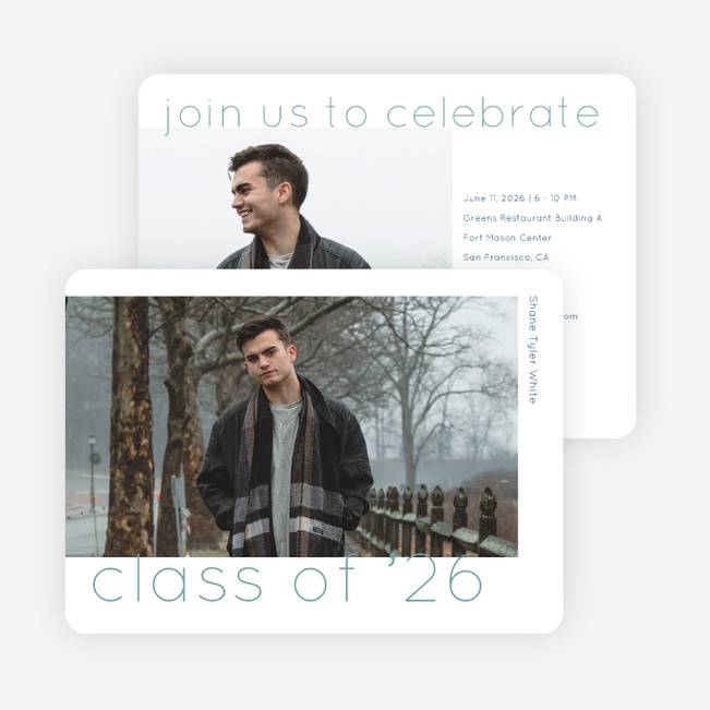 Subtle Triumphs Graduation Announcements & Invitations - Blue