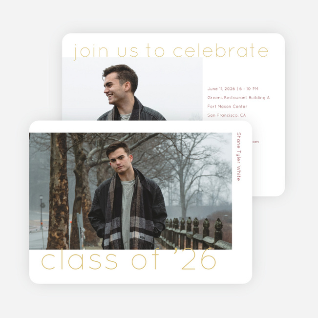 Subtle Triumphs Graduation Announcements & Invitations - Yellow