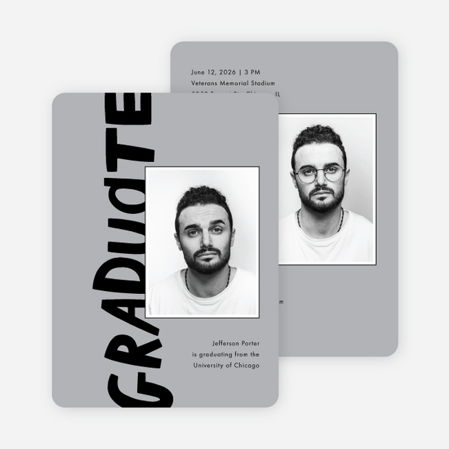 Turning the Page Graduation Announcements & Invitations - Gray