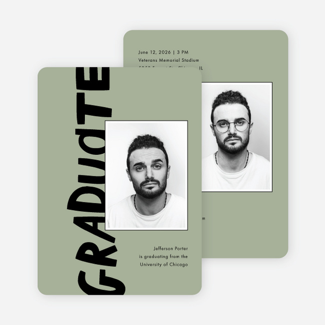 Turning the Page Graduation Announcements & Invitations - Green